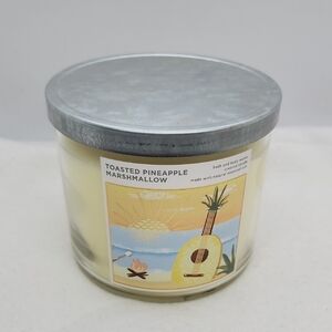 Bath & Body Works BBW Toasted Pineapple Marshmallow 3-Wick Scented Candle New